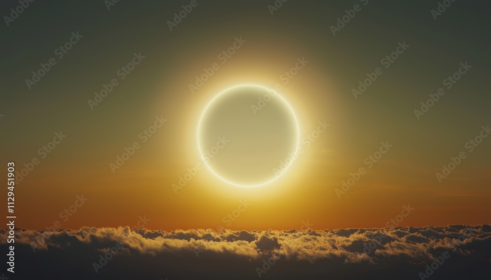 A breathtaking sunset featuring a halo around the sun, casting warm hues over the clouds, creating a serene and mystical atmosphere. A breathtaking sunset featuring a halo around the sun, casting warm hues over the clouds, creating a serene and mystical atmosphere.