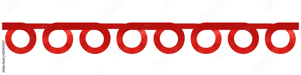 A long red ribbon in circle shapes. 3d rendering A long red ribbon in circle shapes. 3d rendering