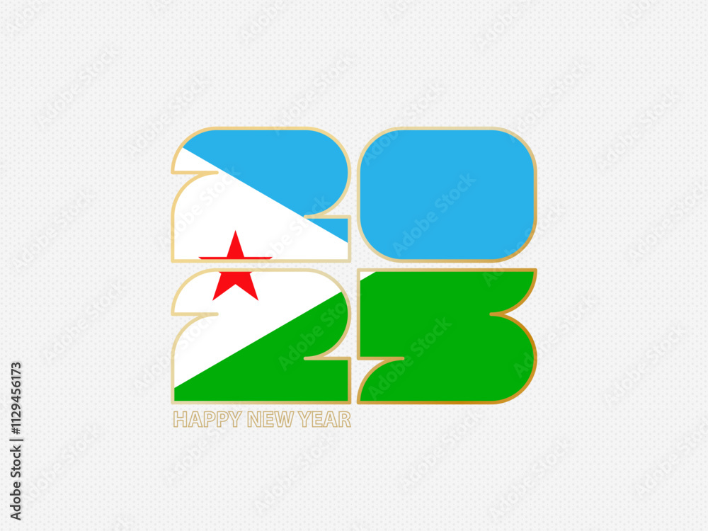 Abstract numbers 2025 with flag of Djibouti. Abstract numbers 2025 with flag of Djibouti.