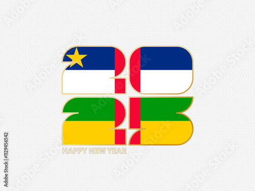 Abstract numbers 2025 with flag of Central African Republic.