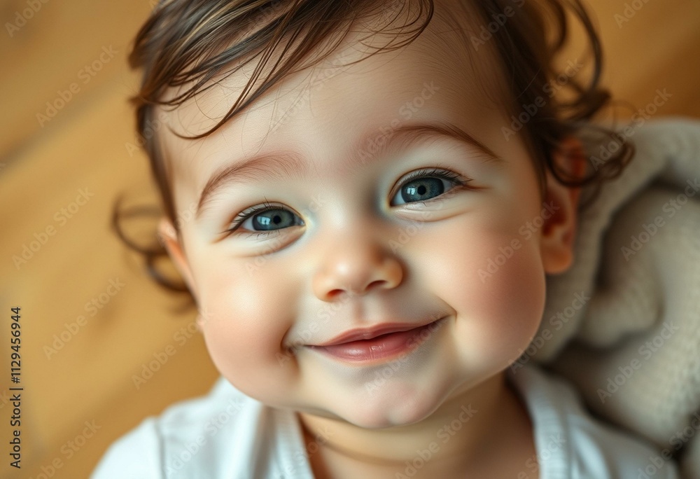 Photorealistic portrait of a baby cute with gentle features Photorealistic portrait of a baby cute with gentle features