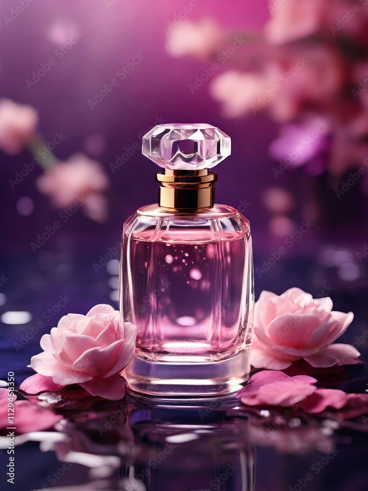 bottle of perfume and flower bottle of perfume and flower