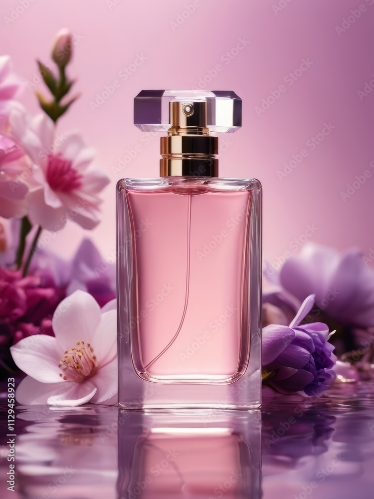 bottle of perfume and flower bottle of perfume and flower