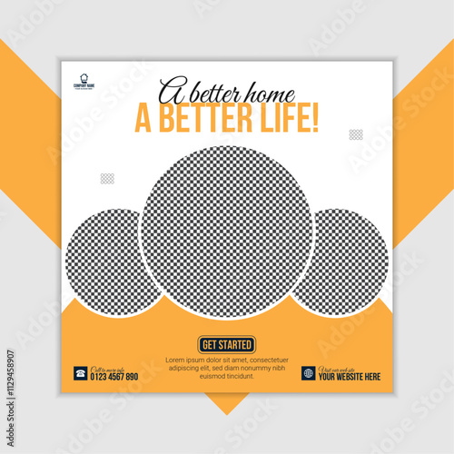 Real estate home sale social media post banner design template