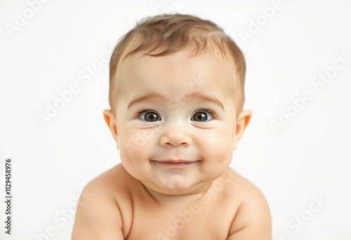 Photorealistic portrait of a cute baby