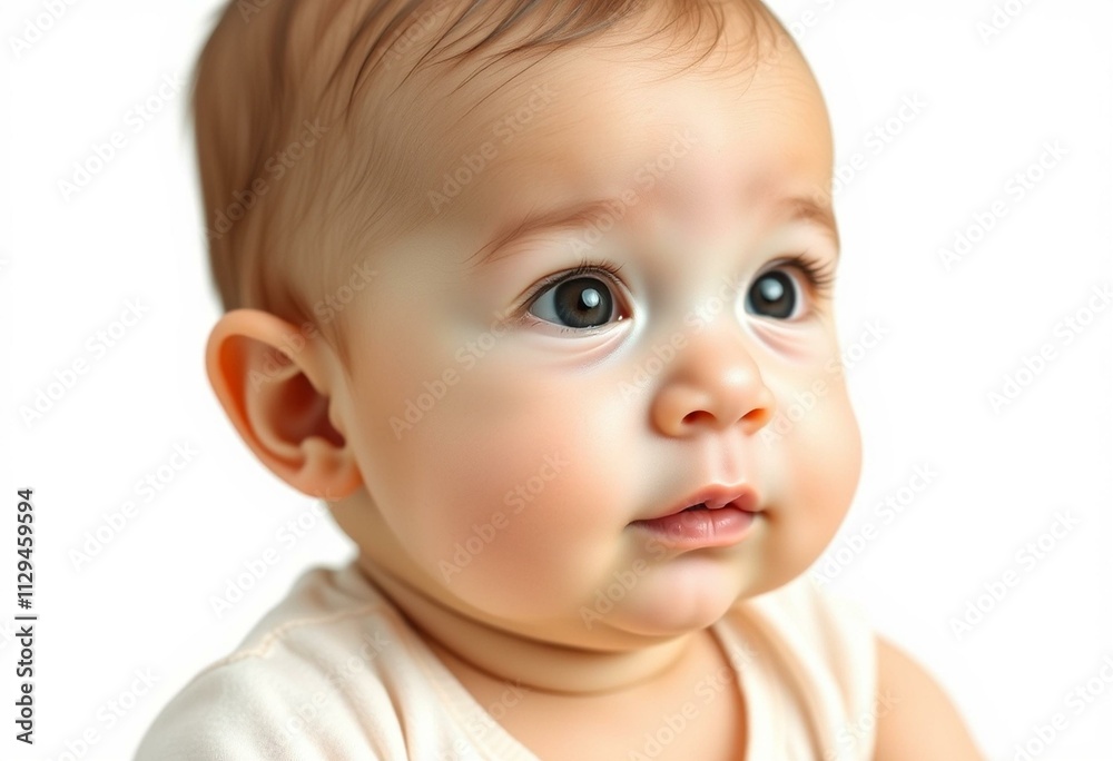 Cute baby portrait with soft expression Cute baby portrait with soft expression