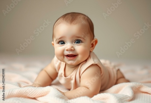 Photorealistic portrait of a cute baby photo