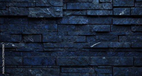 Dark Blue stone wall background