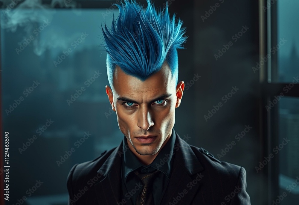 Fototapeta premium Portrait of a mysterious, extravagantly dressed man