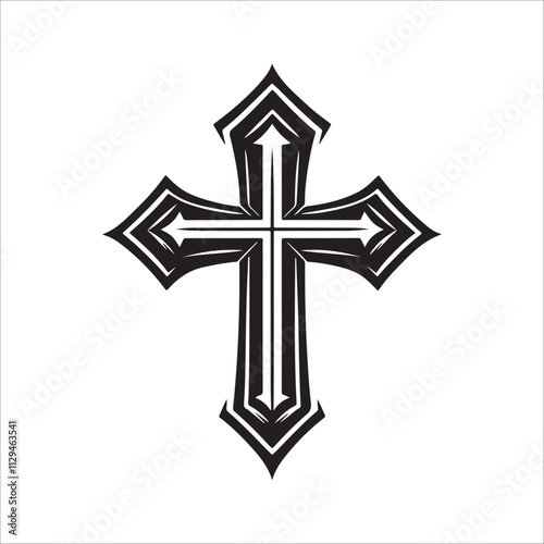 Christian cross icon collection. Vector illustration