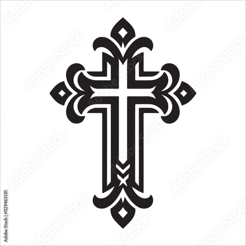 Christian cross icon collection. Vector illustration