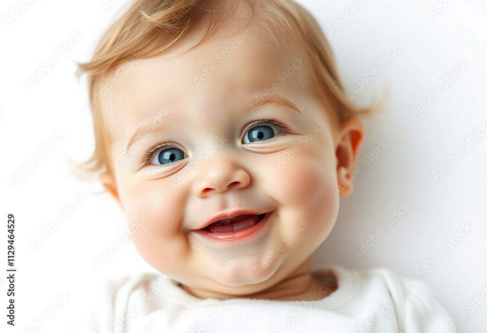 Photorealistic portrait of a cute baby with a gentle smile Photorealistic portrait of a cute baby with a gentle smile