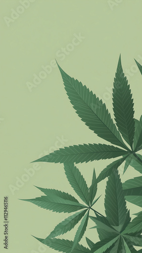 New Years Eve themed cannabis background of marijuana leaves against a olive colored background for legal advertisement for dispensary in smartphone 9:16 aspect ratio.