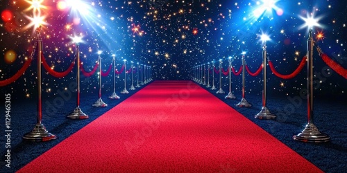 Red carpet with a blue background