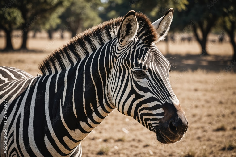 Naklejka premium Beautiful background close up of the black and white striped fur of the plains zebra (Equus quagga, formerly Equus burchellii), also known as the common zebra