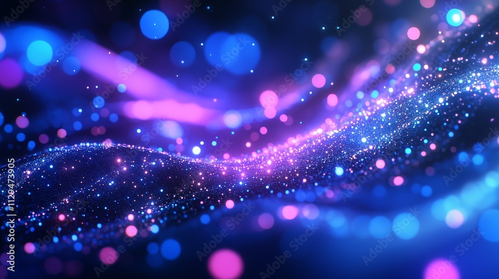 Futuristic Particle Wave with Neon Purple and Blue Glow - made with Generative AI Futuristic Particle Wave with Neon Purple and Blue Glow - made with Generative AI