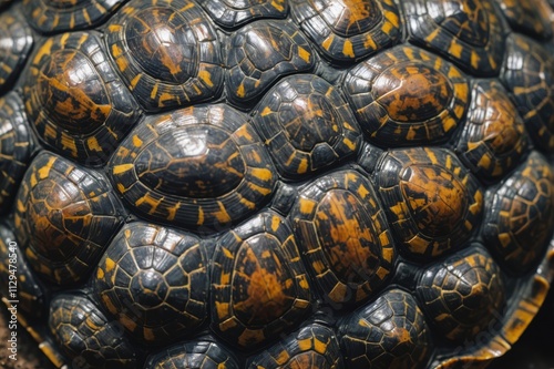 Texture of turtle shell can be used for natural background photo