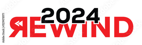 2024 year rewind, Concept words 2024 REWIND. 2024 RECAP