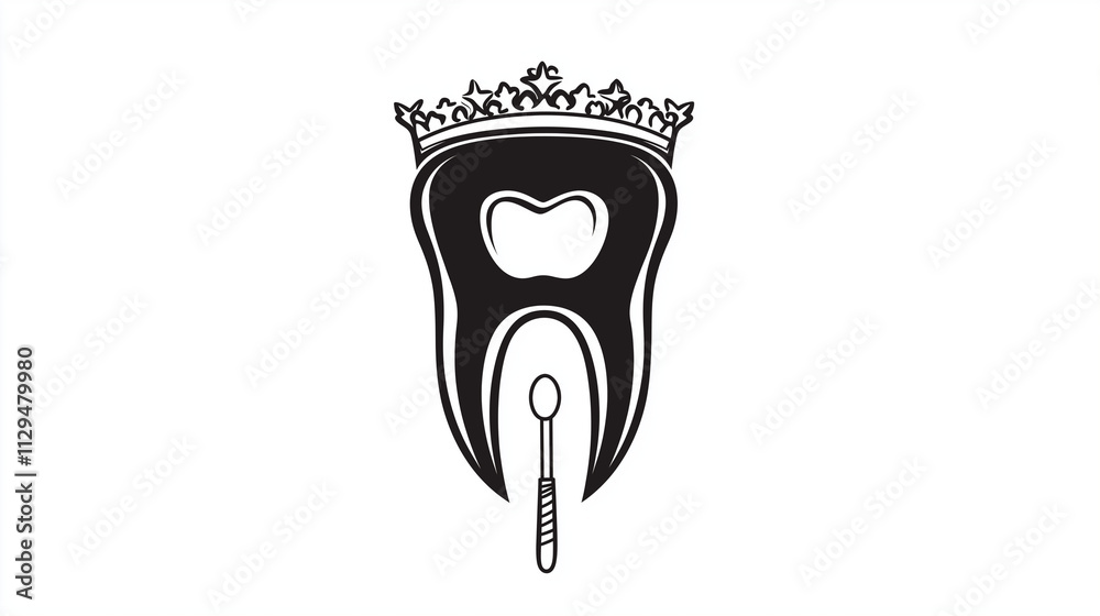 Dental mirror and tooth design Dental health, medical icon Dental mirror and tooth design Dental health, medical icon