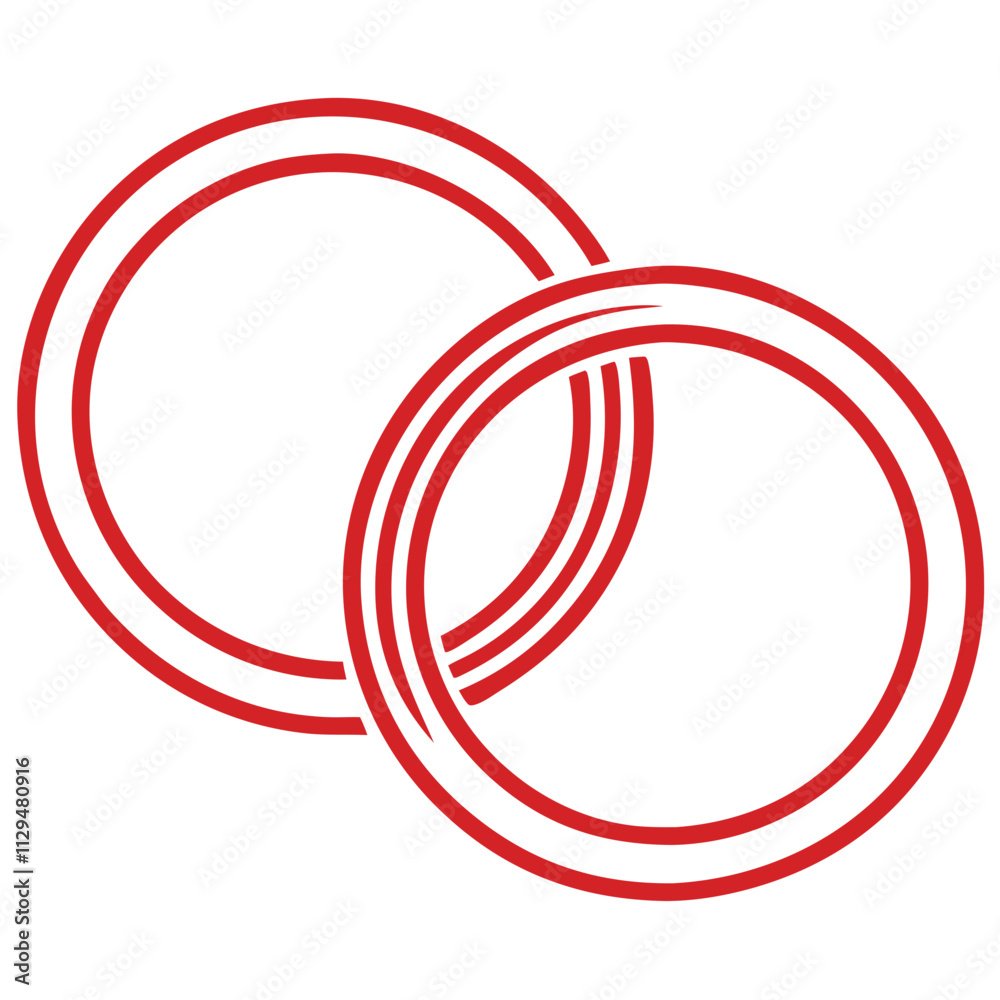 Elegant wedding rings symbolizing love on a simple white background Elegant wedding rings symbolizing love on a simple white background