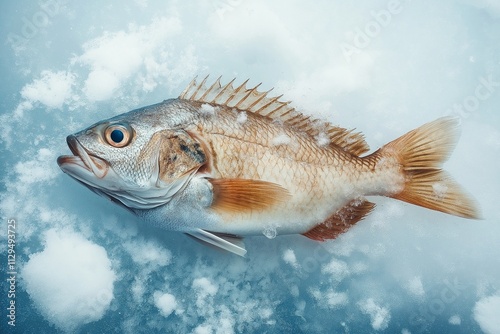 Fresh rockfish chilling on ice, showcasing natural texture and freshness