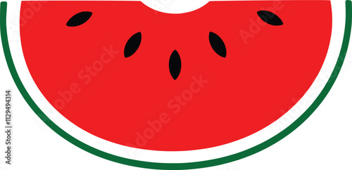 Fresh Watermelon Slice Colorful Vector Illustration Design (Version: 03)