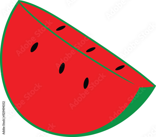 Fresh Watermelon Slice Colorful Vector Illustration Design (Version: 04)