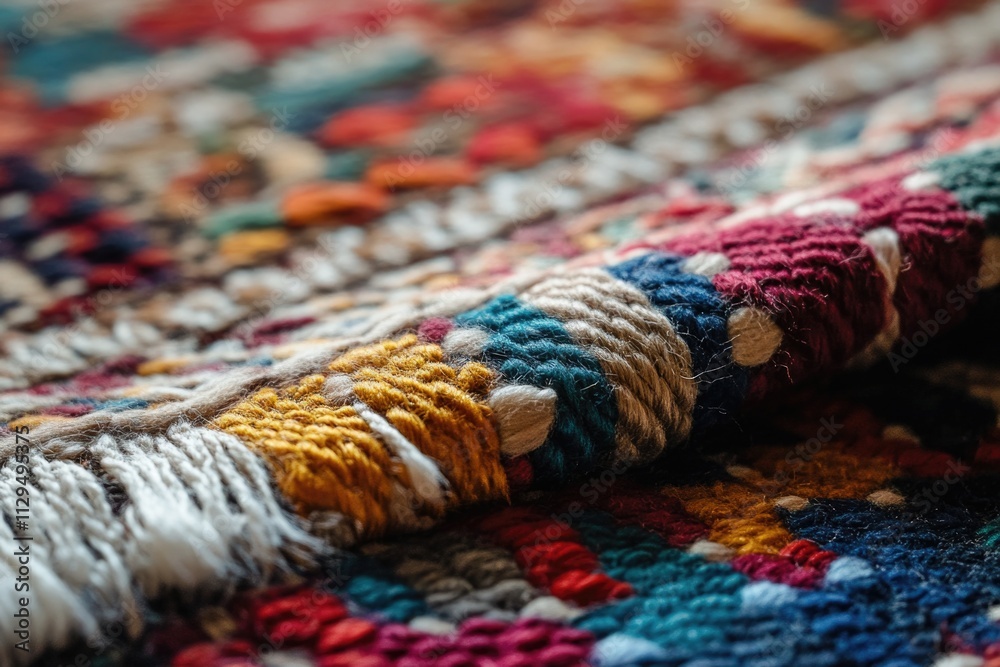 Close up of multi-colored rug Close up of multi-colored rug