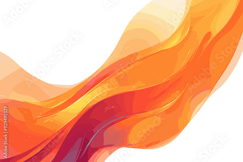 Long orange line with a white background. The line is orange and has a lot of detail flat vector illustration