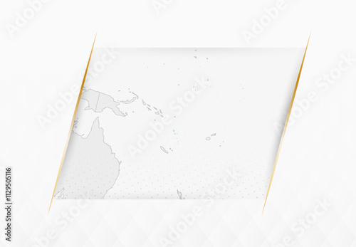 Vanuatu Map in Blue with Gold Framed Accents. Modern Vector Map of Vanuatu.