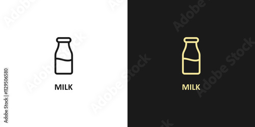 Milk icon. Dairy sign, cow product. Food silhouette. Vector isolated on white