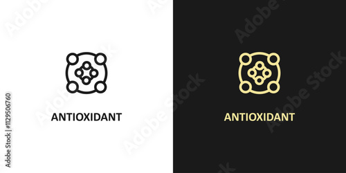 Antioxidant icon in flat style. Molecule vector illustration on white isolated background. Detox business concept.