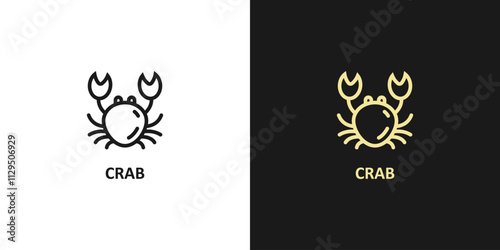 Crab icon, crab vector icon. crab sign,. crabs design, seafood silhouette. Seafood shop logo photo