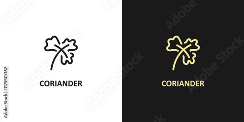 Coriander simple icon. Spice coriander, linear icon.