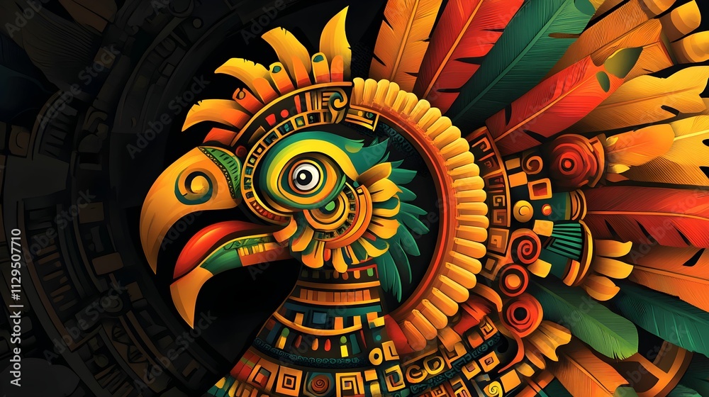 Fototapeta premium AZTEC CONCEPT ILLUSTRATION 