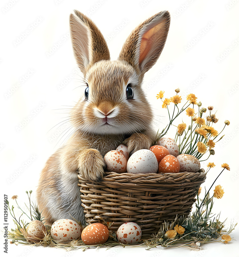 easter bunny with eggs easter bunny with eggs