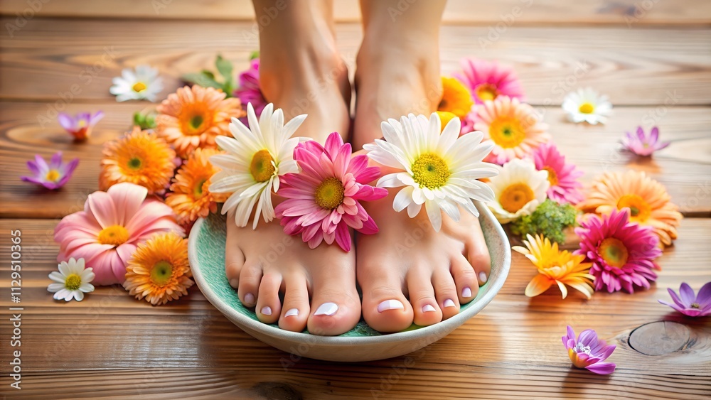 feet and flowers pedicure theme background feet and flowers pedicure theme background