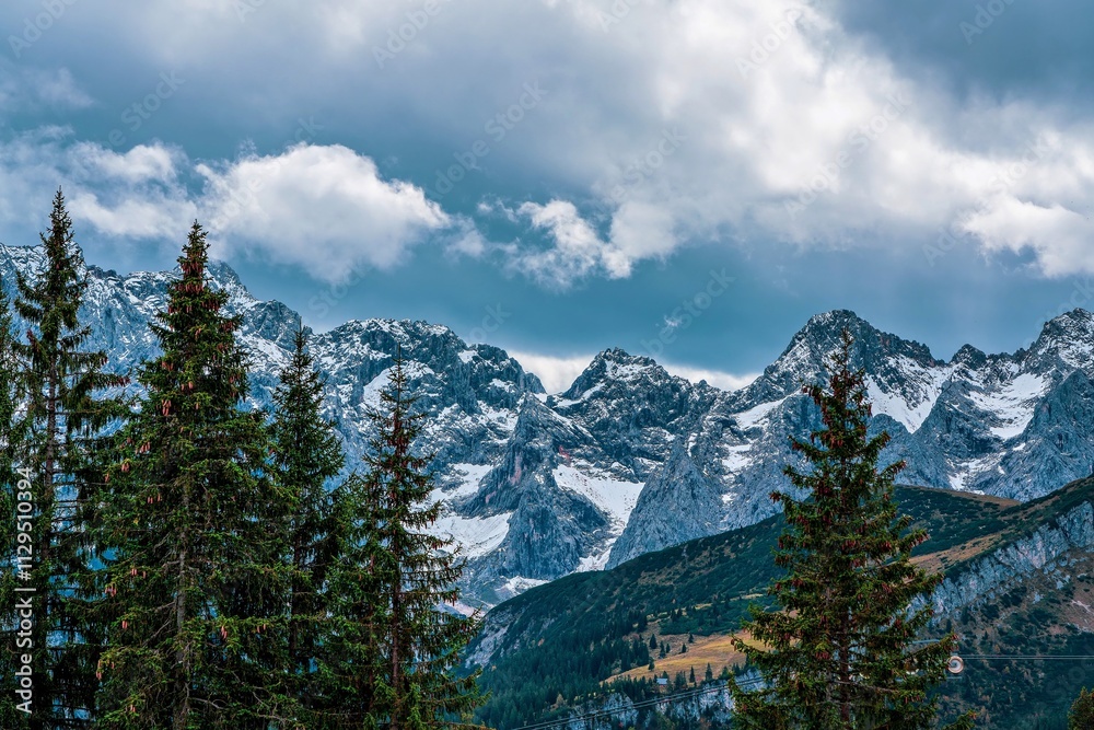 View of the Bavarian Alps in autumn in Germany. View of the Bavarian Alps in autumn in Germany.