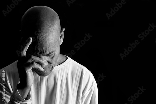 Fotografía people with stress and depression with migraine headache with people stock photo