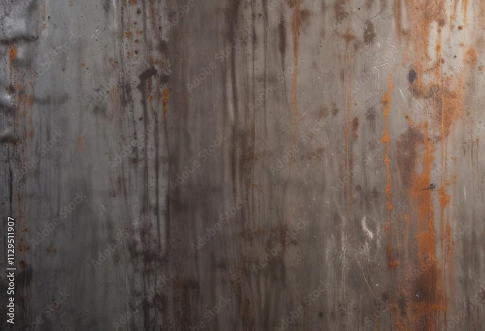 Metal sheet with deep scratches and rust spots, damaged metal, worn machinery Metal sheet with deep scratches and rust spots, damaged metal, worn machinery