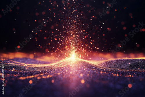 Snowly shiny particles background