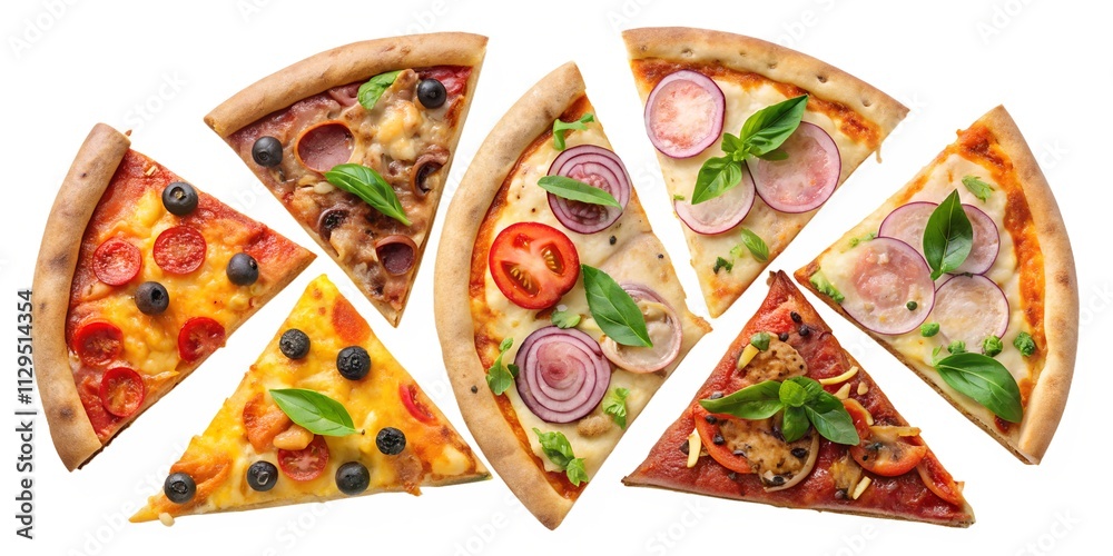 pizza with salami and cheese sliced pizza set isolated on white pizza with salami and cheese sliced pizza set isolated on white