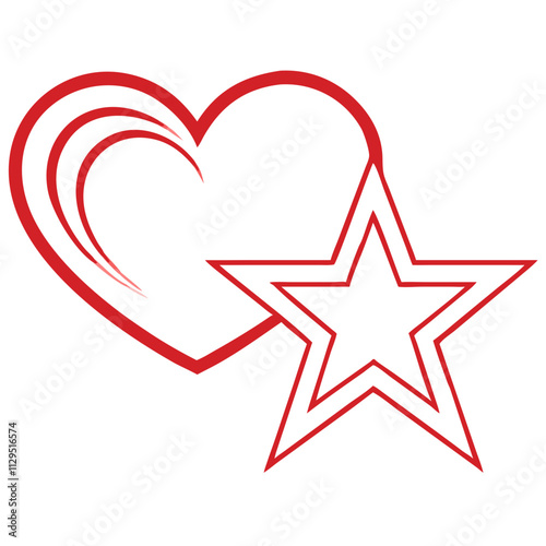 Heart and star combination symbolizing love and admiration