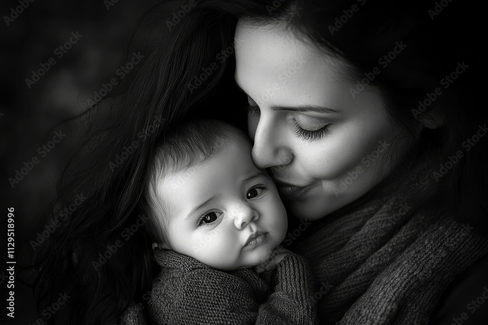 Loving Mother Embracing Baby Loving Mother Embracing Baby