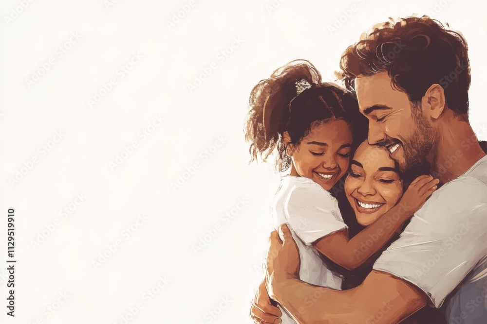 Diverse Family Sharing a Hug Diverse Family Sharing a Hug