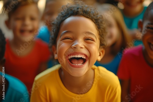 Joyful Multiracial Children Sharing Laughter