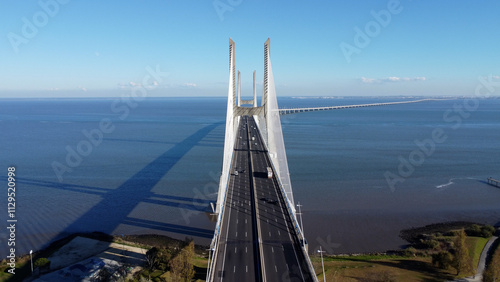 ponte vasco da gama, lisboa, portugal, imagens aéreas