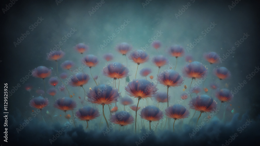 Naklejka premium 異世界の花畑 AI画像 ジェネレーティブAI