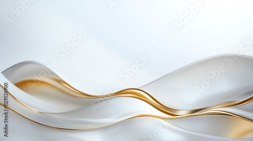Abstract gold and white flowing curves on a smooth background, creating a modern, elegant design.