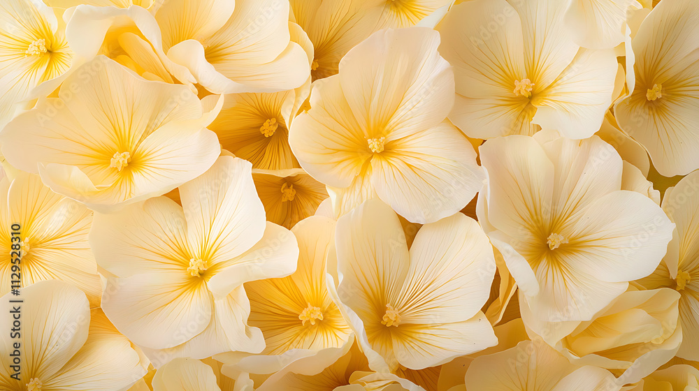 Fototapeta premium close up of delicate evening primrose flowers in soft yellow hues, creating serene and calming atmosphere
